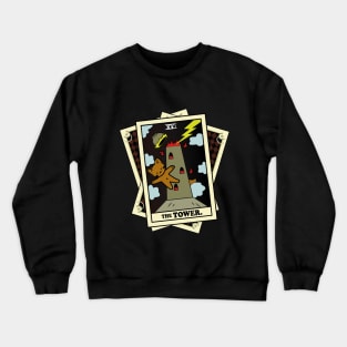 TAROT CARDS DECK | THE TOWER. | FORTUNE CAT Crewneck Sweatshirt